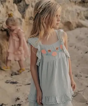 2020 Ljetne Djevojke Stare Cvjetne Haljine Marka Djeca Lijepa Gomila Haljina Dijete Ljeto Svakodnevni Havaji Dress Baby Brand Odjeća Setovi