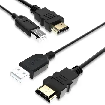 TESmart 2Pcs New 1.5 m HDMI USB KVM Dedicated Cable Support KVM Switch HDMI USB2.0 KVM Switch Dedicated