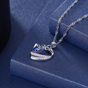 Lekani Od Swarovski Kristala Real S925 Silver Fine Jewelry Novi Dizajn Srce Privjesak Ogrlice Za Žene Svadbene Darove