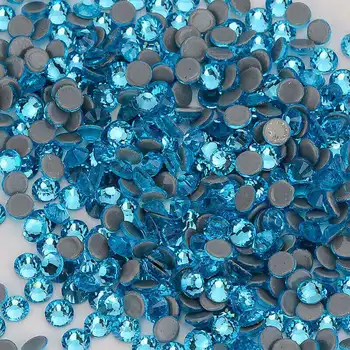 Akvamarin FlatBack Glass Hot Fix Rhinestones Hot-Fix Kristalno Kamenje Za Odjeću