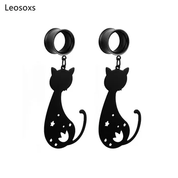 Leosoxs 1 par earplugs od nehrđajućeg čelika i tunel mačka vise piercing nakit uho senzori uho nosila lumenom 6-25mm