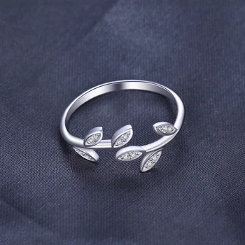 JewelryPalace maslina list CZ prsten 925 sterling srebra prsten za žene vanjski Штабелируемый prsten grupa Srebro 925 nakit fin nakit