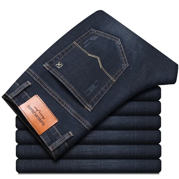 2020 jesen novi muški plavi poslovne stretch jeans klasični stil moda svakodnevni pamuk protežu traper hlače muške hlače marke