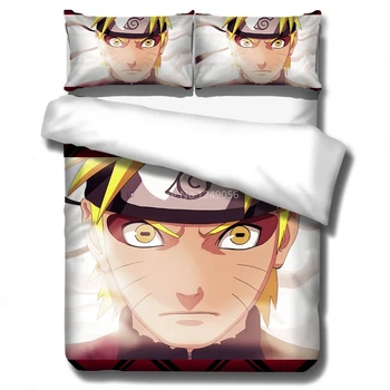Naruto 3d komplet posteljinu tiskano deka jastučnicu popularni anime posteljina Europa/Australija/SAD-Twin, Full Queen Krevetom