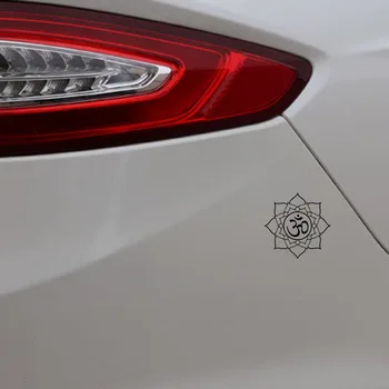 Volkrays Personality Car Sticker Om Symbol on Lotus Buddhism Accessories светоотражающая Vinil naljepnica crna/srebrna,13cm*13cm