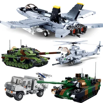 Vojni serija Svijet super tenk je oklopno vozilo borac prate prikolica DIY model gradivni blokovi, cigle, igračke, pokloni