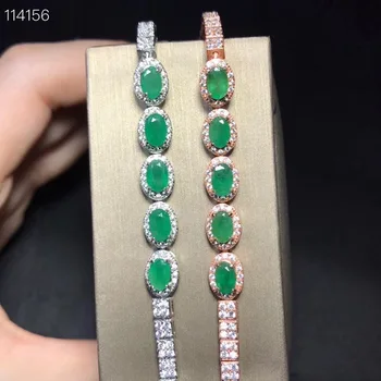 Klasični dizajn prirodni smaragd narukvica Crystal dobru boju lijep 925 srebro ručni rad lijepa Božica