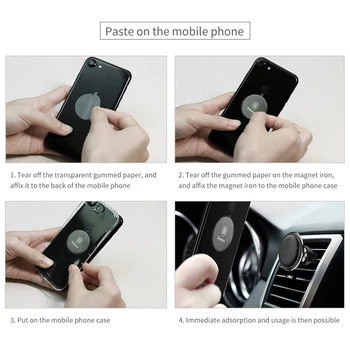Baseus magnetski auto držač telefona za iPhone za Huawei kabelski spona organizator je rotacija 360 oduška montirati držač mobilnog telefona Stan