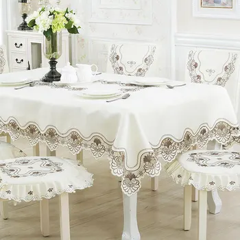 Europa luksuzna vezeni stolnjak i stol stol poklopac stolnjak vjenčanje 213 crveni cvijet poklopac stolice tekstila za domaćinstvo