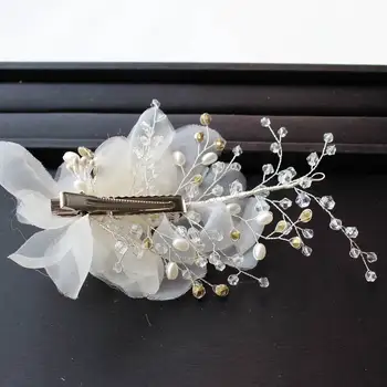 Južna Koreja ručno izrađene svilene pređe Bijeli cvijet kopče za kosu mladenka vjenčanje pribor bijeli šešir cvijet