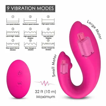 Nosivi bežični daljinski upravljač C U-oblika klitoris i G-točku dvostruki vibrator seks-stroj erotske igračke Igračka za žene pička anal za odrasle