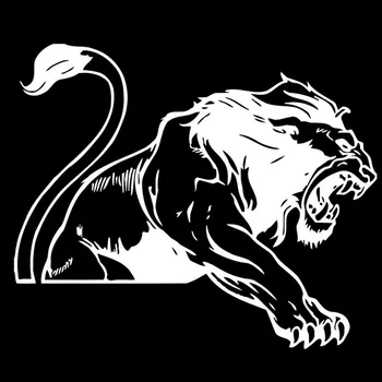 Predator životinja Lav naljepnica zanimljiva ličnost auto oznaka vodootporna krema za sunčanje auto pribor crno/bijelo, 19cm * 16cm