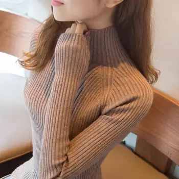 Veste Ženske zimske водолазки pulover čvrste pletenje ženske All-match debeli jednostavan korejski stil je elegantan tanak Ulzzang moderan