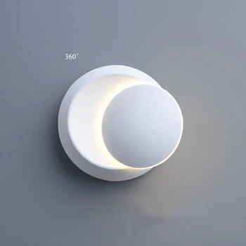 QLTEG 5W LED zidna svjetiljka rotacija za 360 stupnjeva podesivi krevet lampa 4000K crna kreativni zidna lampa crna moderan prolaz okrugla žarulja