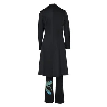 Proljeće / jesen Nova Ženska moda temperament dug tiskano prašnik odijelo sa dugim rukavima svakodnevni praktičan komplet od tri dijela