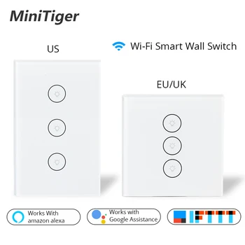 Pametna kuća Wifi Smart Wall Touch Switch Tuya Smart Life Glass Panel mobilne aplikacije daljinski upravljač rad s Amazon Alexa Google Home