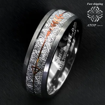 8 mm rock siva mat kupola вольфрамовое prsten srebro rose gold strelica na vrhu nakit