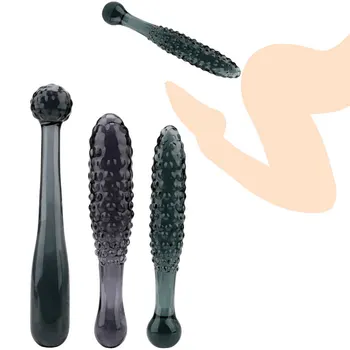 Analni alat za staklo analni čep je dvostruko glavom dildo masaža prostate erotske sex igračke za žene