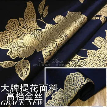 Zlato trodimenzionalni tkanina brokata jacquard svjež kaput boje jacquard tkanina talijanska moda patchwork tkanine