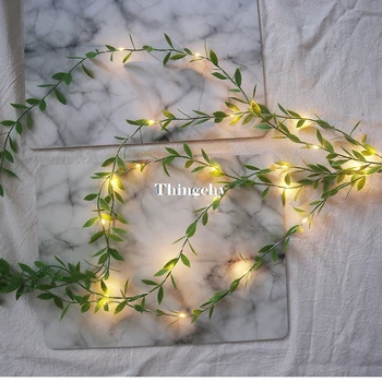 2020 New Vines Branch Leaves decorative garland battery Copper LED fairy string lights for Spring wedding decoration party