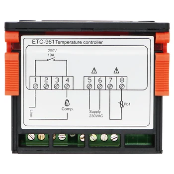 ETC-961 termostat regulator temperature regulator vlažnosti termometar hygrometer hlađenje alarm 220V senzor NTC popust 30%