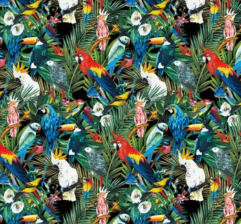 145 cm proljeće i ljeto haljinu s cvjetnim ispis tropske džungle papagaj ptica životinja uzorak košulja pozicioniranje FashionFabric