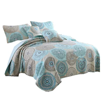 Europski stil čistog pamuka perine komplet od tri dijela prekrivač za bračni krevet pokriven debelim prošiven deke tatami krevetu koprenu