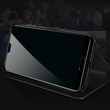 Za LG V30 V40 V50 ThinQ Case Luxury Flip Stand Clear View Mirror torbica za telefon LG K50 Q60 V30Plus stražnji poklopac kožna torbica