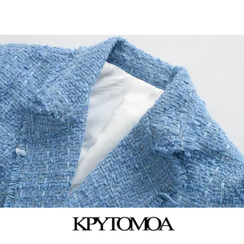 KPYTOMOA Women 2020 Fashion Office Wear двубортный tvida blazer vintage kaput s dugim rukavima потертая Ženska gornja odjeća šik vrhovima