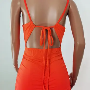 HAOYUAN Seksi Ruched Bodycon Midi Dress 2020 ljetna odjeća za žene špageti remen naslon zavoj noćni college klub haljine
