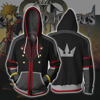 Kingdom Hearts Sora majica cosplay muškarci i žene odijelo animacija 3D štampanih majica munja crtić s kapuljačom, džemper jakne