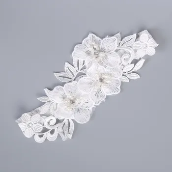 Vjenčanje podvezica gorski kristal vez cvijet kuglice bijele seksi podvezice za žene/žene/mlada hip prsten za vjenčanje noga podvezica