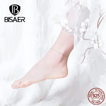 Bisaer Hot Buy Real 925 sterling srebra spirala штабелированные perle ovjes nožna narukvica cipele nožne narukvice modni dodaci GXT007