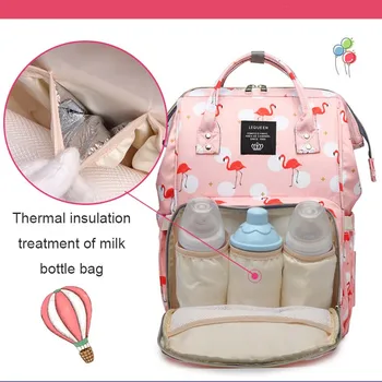Lequeen Flamingo pattern Mummy Bag velikog kapaciteta putnu torbu za hranjenje nekoliko ruksak prijenosni pelene pelene родильная torba