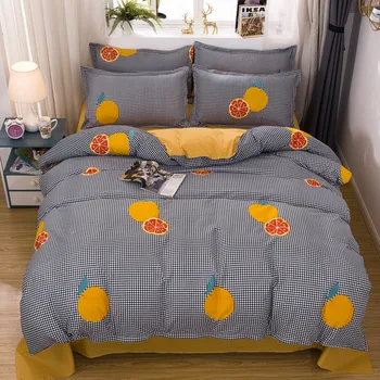 Narančasta uzorak 4kom djevojčica i dječak dijete veo kit deka Odrasla osoba Dijete posteljinu i jastučnice deka komplet posteljinu 61007