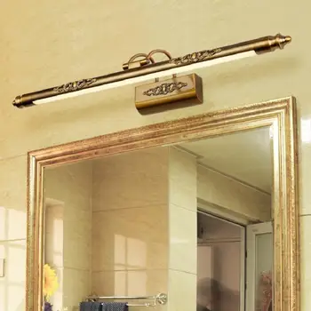 Retro make-up ogledalo lampa 500 mm 8 W LED Europska šminka svjetlo sujeta kupaonica zidne svjetiljke brončani ormar rasvjeta uređenje