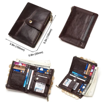 Poznati brand prirodna koža Rfid novčanik muški držač torbi za kratko muški novčani torbu kvaliteta Designe Reza licenca novčanik