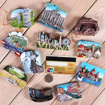 Suveniri za stranim turizam hladnjak Italija Švicarska Čile Austrija Beč zbirka stranih globalnog turizma magnet za hladnjak poklon