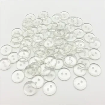 1000pcs 12.5 mm prozirna smola, 2 okrugle rupe gumbe šivaći pribor za odjeću bistra gumb