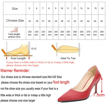 Visoke potpetice pumpe za žene oštar nos dva nositi Modne svakodnevno 7,5 cm štikle obuće velikih veličina 35-43 44 45 46 dame Marka pumpe