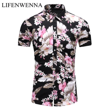 6XL 7XL muška košulja 2019 ljetna moda havajski košulja muška svakodnevni Cvjetni print majica kratkih rukava muške Slim Fit plaža majice