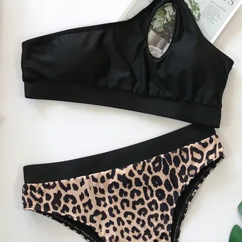 Hot Sexy Women Leopard Printed Bathing Wear 2019 Latest Push-Up Padded Lady Lengerie String Samac Hollow Strap Out Underwear