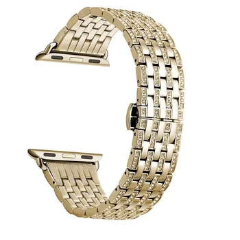 Nehrđajući čelik Bnds Apple Watch Band 40 mm 38 mm Kristal gorski kristal narukvica iWatch Band remen za Apple Watch Series 5 4 3 2 1