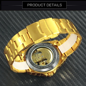 Pobjednik automatski mehanički satovi muški satovi muški 2020 Najbolji brand luksuzni Zlatni kostur remen od nehrđajućeg čelika Star brojčanik Relogio
