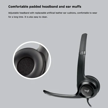 Logitech H390 Over-ear USB stereo slušalice, handsfree, igra sastanak videochat računalni ured ožičen slušalice sa mikrofonom
