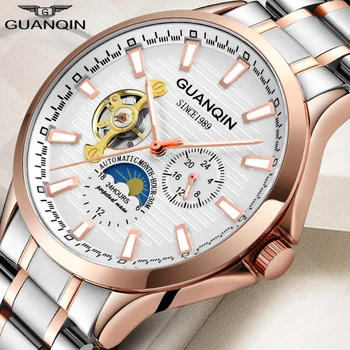 GUANQIN 2019 sat gospodo automatski sat je vodootporan mehanički kostur tourbillon mens najbolji brand luksuznih Relogio Masculino