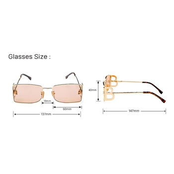 2020 novi modni slovo B sunčane naočale žene muške luksuzne marke dizajnerske nijanse Vintgae pravokutnik smeđe boje sunčane naočale punk UV400