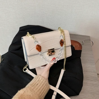 Moda visoke kvalitete luksuz perle mala ženska torba dizajnerski brand metalni krug Svakodnevni Umjetna koža Crossbody torba ženske torbe