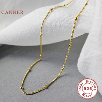 Kanner trenutno se nalazi ogrlicu od 925 sterling srebra kratka fišbajn s okruglim бусами Ogrlice za žene nakit šarmantan lanac ogrlica