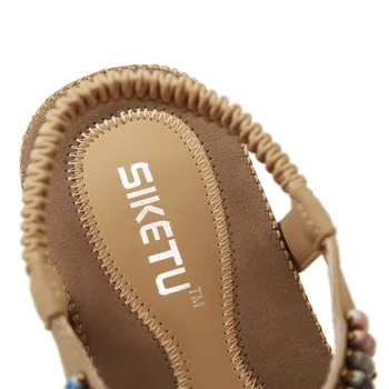2017 novi korejski 35-42 udobne ženske sandale češki perle isječak čarapa ravne cipele i sandale cipele SIKETU brand